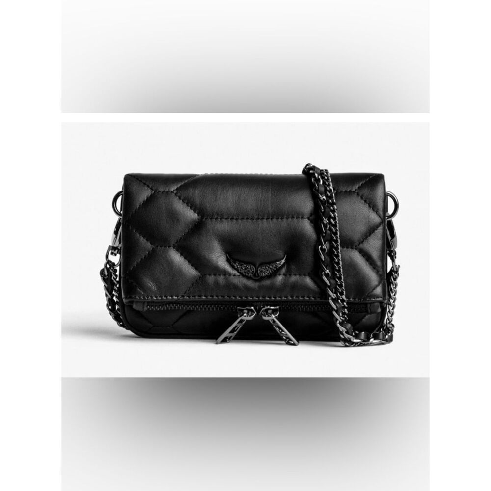 Zadig & Voltaire Rock Nano quilted leather pouch bag with Chain Strap